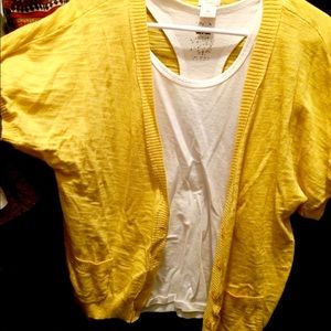 Yellow cardigan